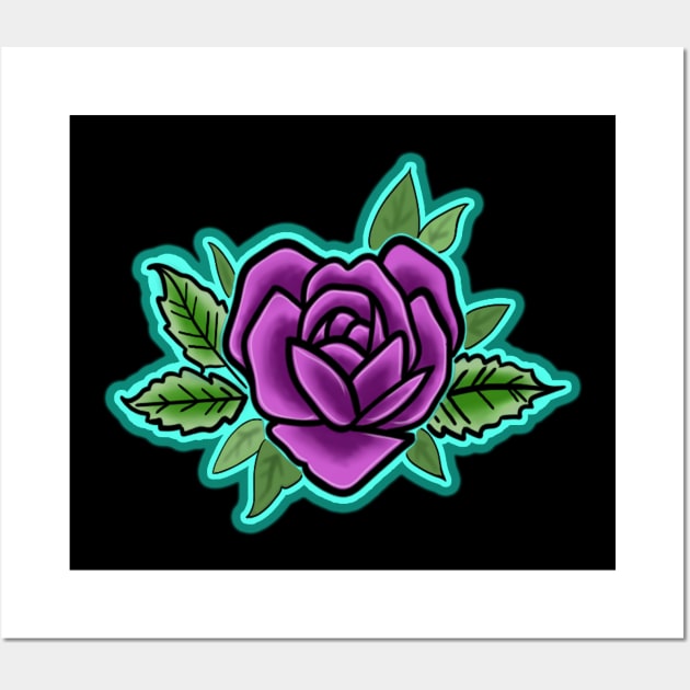 purple heart shaped rose Wall Art by Squatchyink